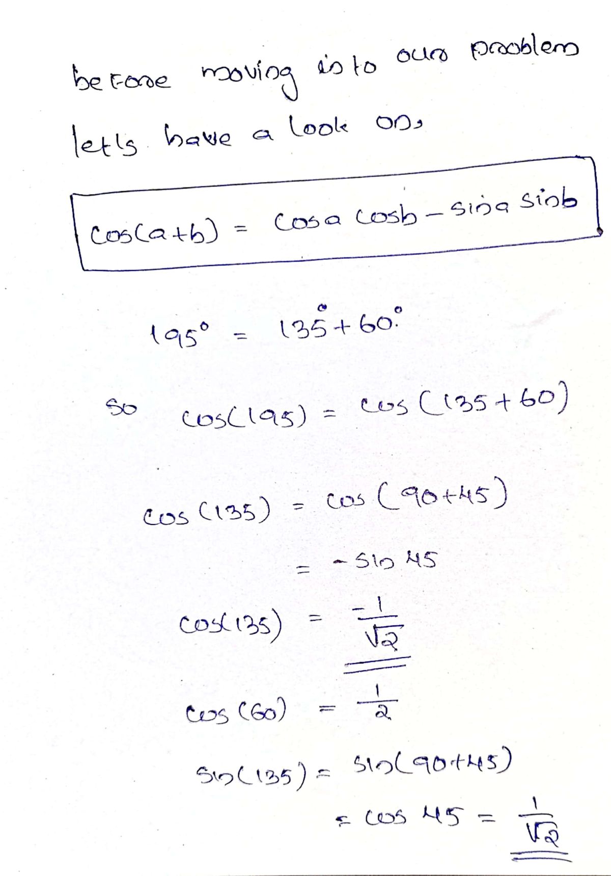 Trigonometry homework question answer, step 1, image 1